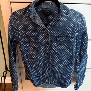 J. Crew Navy Star Print Casual Shirt